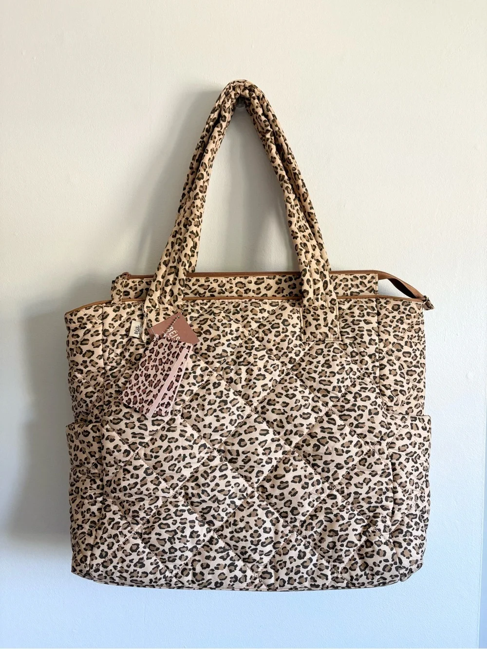 Béis x Elsa Hosk Diaper Tote Bag in Leopard Print NEW - Picture 4 of 8